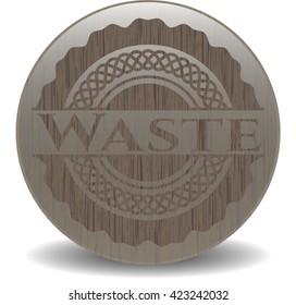 Waste realistic wood emblem
