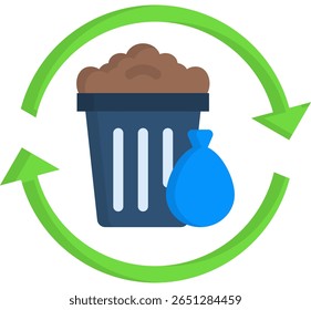 Waste Recovery Icon Flat Vector Illustration