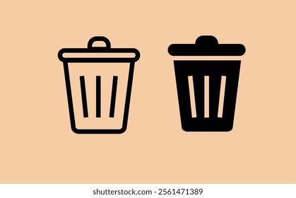 Waste And Recycle Bin Icon Vector- Free Download