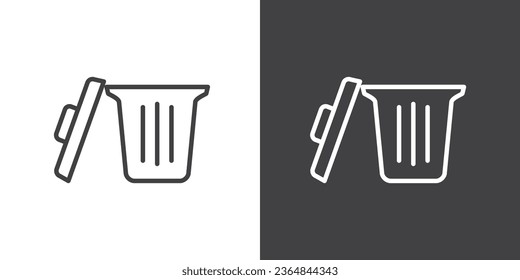 Waste and recycle icon in line style. Delete icon, Modern vector trash can symbol isolated on white background. Linear pictogram pack. Set of trash line icons for web apps and mobile concepts.