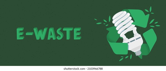 Waste Recycling Banner Cfl Light Bulb Stock Vector (Royalty Free ...