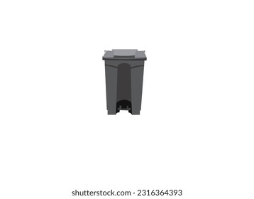  Waste Recycling Bin with Pedal and Lid  and Kitchen Indoor Outdoor Rubbish . Bin Vector Illustration Isolated on White Stock Vector - Illustration.