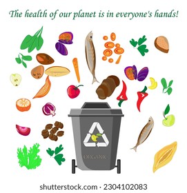 Waste recycling. Collection with types of recyclable Eco-friendly environment vector illustration.