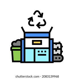 waste recycling color icon vector. waste recycling sign. isolated symbol illustration