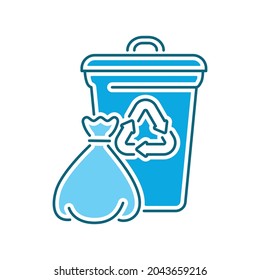 Waste recycling color line icon. Zero waste lifestyle. Environmental protection. Outline pictogram for web page, mobile app, promo.