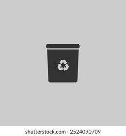 Waste recycling, garbage recycling, plastic recycling icon in dark gray color without white color and outline. Environment and environmental protection.