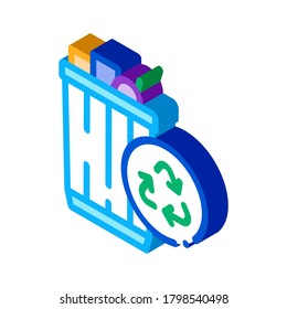 vector de icono de reciclaje de residuos. signo de reciclado de residuos isométricos. ilustración de símbolo aislado de color