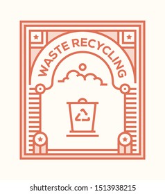 WASTE RECYCLING AND ILLUSTRATION ICON CONCEPT