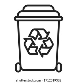 Waste recycling line black icon. Zero waste lifestyle. Environmental protection. Sign for web page, app. UI UX GUI design element. 