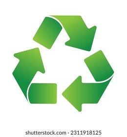 Logotipo de reciclado de residuos con gradiente. Icono de reciclaje.