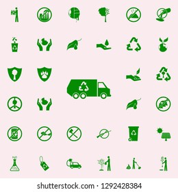 waste recycling machine green icon. greenpeace icons universal set for web and mobile