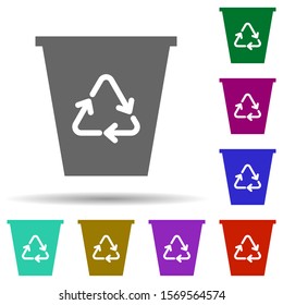 Waste recycling in multi color style icon. Simple glyph, flat vector of energy icons for ui and ux, website or mobile application