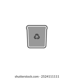 Ícone cinza de reciclagem de resíduos, plástico, vidro, papel. Ambiente e proteção do ambiente.