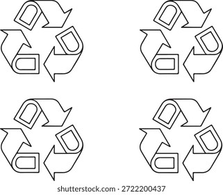 Abfall Recycling Schild Pfeil Dreieck Icon Line Design