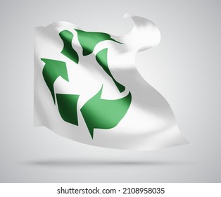 signo de reciclado de residuos en el indicador vectorial 3d aislado en el fondo blanco