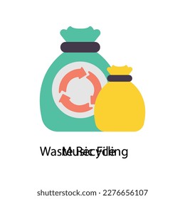 Waste Recycling Vector Flat Icons. Simple stock illustration stock