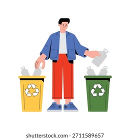Vector de reciclaje de residuos Ilustración plana EPS 10 archivo