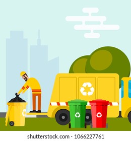 Waste Recycling Vector Garbage Process Factory Stock Vector (Royalty ...