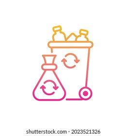 Waste recycling vector gradient icon style illustration. EPS 10 file