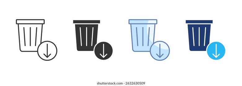 Waste Reduce Icon Set Multiple Style Collection