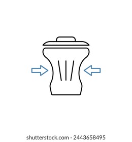 waste reduction concept line icon. Simple element illustration. waste reduction concept outline symbol design.