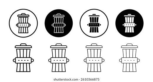 Waste reduction icon Black and white outline vector
