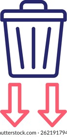 Icono de reducción de residuos Ilustración vectorial de color