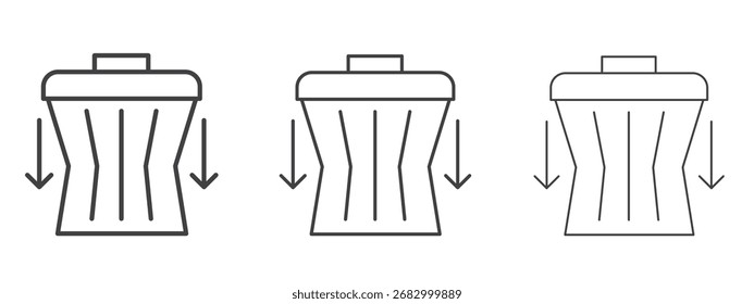 Icono de reducción de residuos - Ilustración vectorial de trazo editable