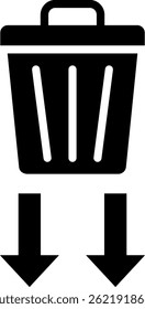 Icono de reducción de residuos Ilustración vectorial de glifos