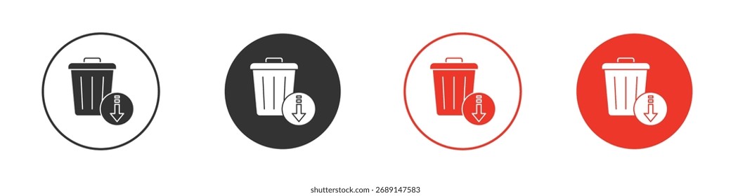 Icono de reducción de residuos Logos. Plantilla de diseño de icono de Vector plano