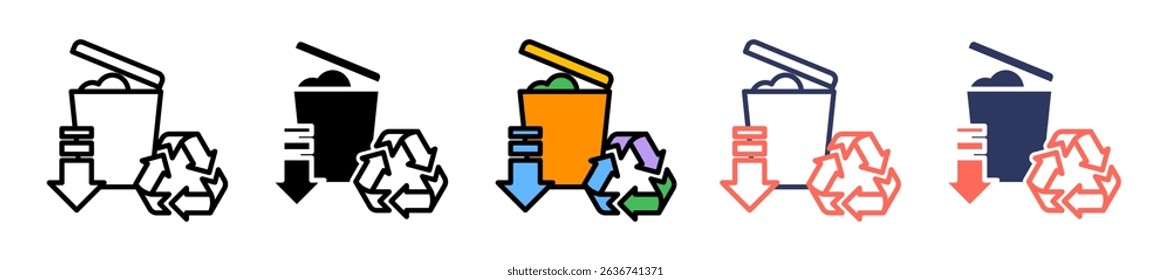 Waste Reduction Icon Multiple Vector Illustration