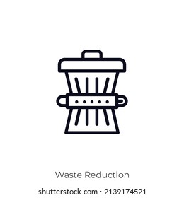 Waste Reduction Icon. Outline Style Icon Design Isolated On White Background