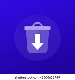 Icono de la reducción de residuos con el cubo de basura, diseño transparente