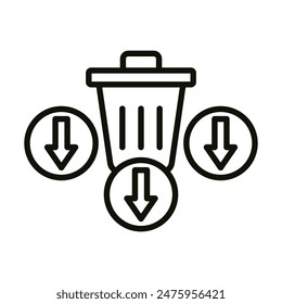 Ilustración vectorial de iconos de reducción de residuos