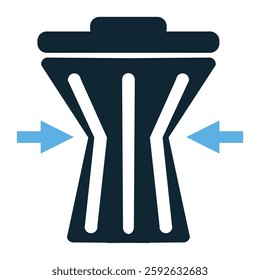 Waste reduction icon vector representing minimizing waste for sustainability and environmental conservation. Ideal for eco-friendly, recycling, and green initiatives.