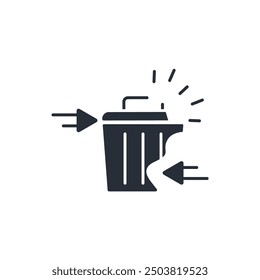 Waste Reduction icon. vector.Editable stroke.linear style sign for use web design,logo.Symbol illustration.