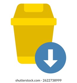 Icono de reducción de residuos, para Web, App, infografía, etc