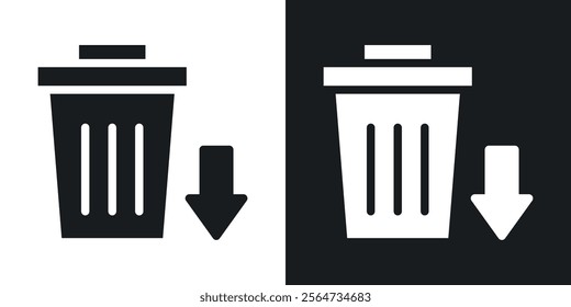 Waste reduction icons in flat syle