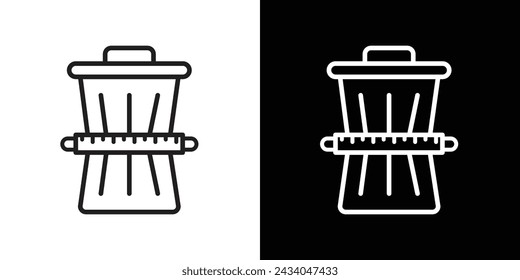 Waste Reduction Line Icon on White Background for web.