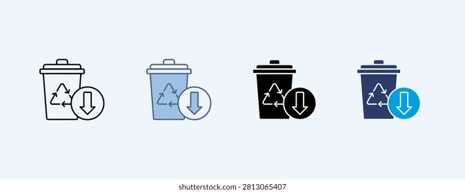 Waste Reduction Multiple Icon Set Illustration Vector