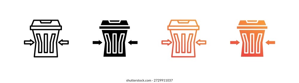 Waste Reduction Multiple Style Icon Set Vector