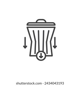 Waste Reduction Vector Line Icon illustration.