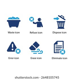 Waste, Refuse, Dispose, Error, Erase, Eliminate icon