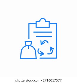 Vector de signo de icono de informe de residuos