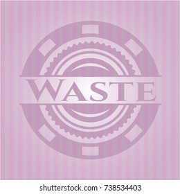 Waste retro pink emblem