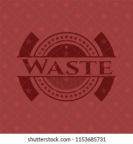 Waste retro red emblem