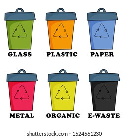 Waste Segregation Sorting Recycling Separation Waste Stock Vector 