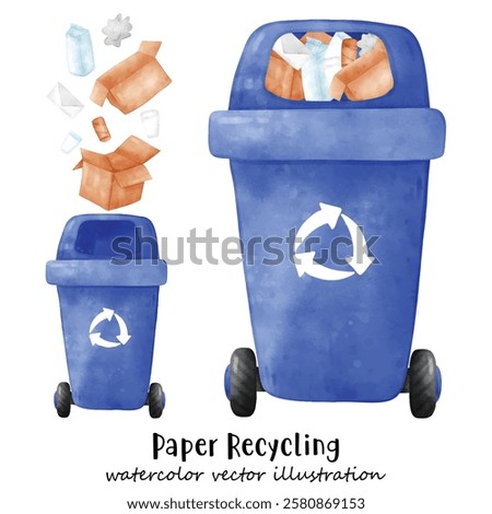 Waste segregation. Trash, Bin, Sorting and recycling garbage by material and type in colored trash cans. Recycling bin. illustration for zero waste, environment protection 