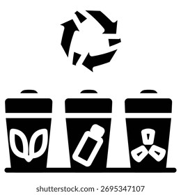 waste segregation web icon in bold style