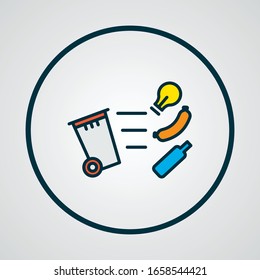 Waste separation icon colored line symbol. Premium quality isolated trash sorting element in trendy style.